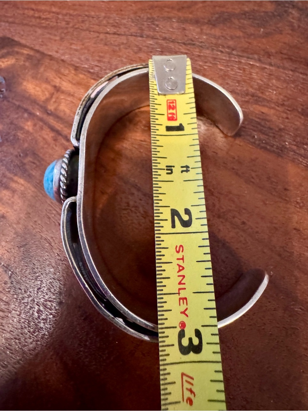 VTG Taxco Sterling Silver Cuff w/Turquoise Heavy Statement Bracelet Mexico 70g - Picture 11 of 11